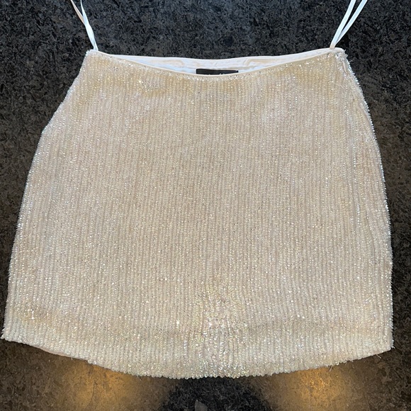 Retrofete white sequin mini skirt, size S - Picture 1 of 6